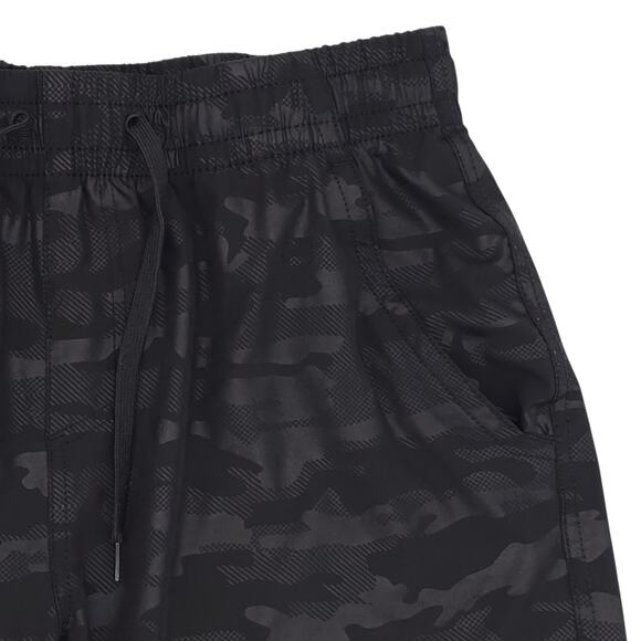 Plugg Shorts Mens Large Black Camo Drawstring Elastic Waist Casual Lightweight - Picture 4 of 13